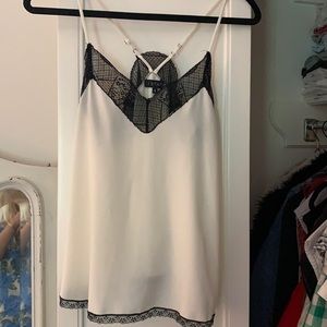 white and black tank top